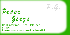 peter giczi business card